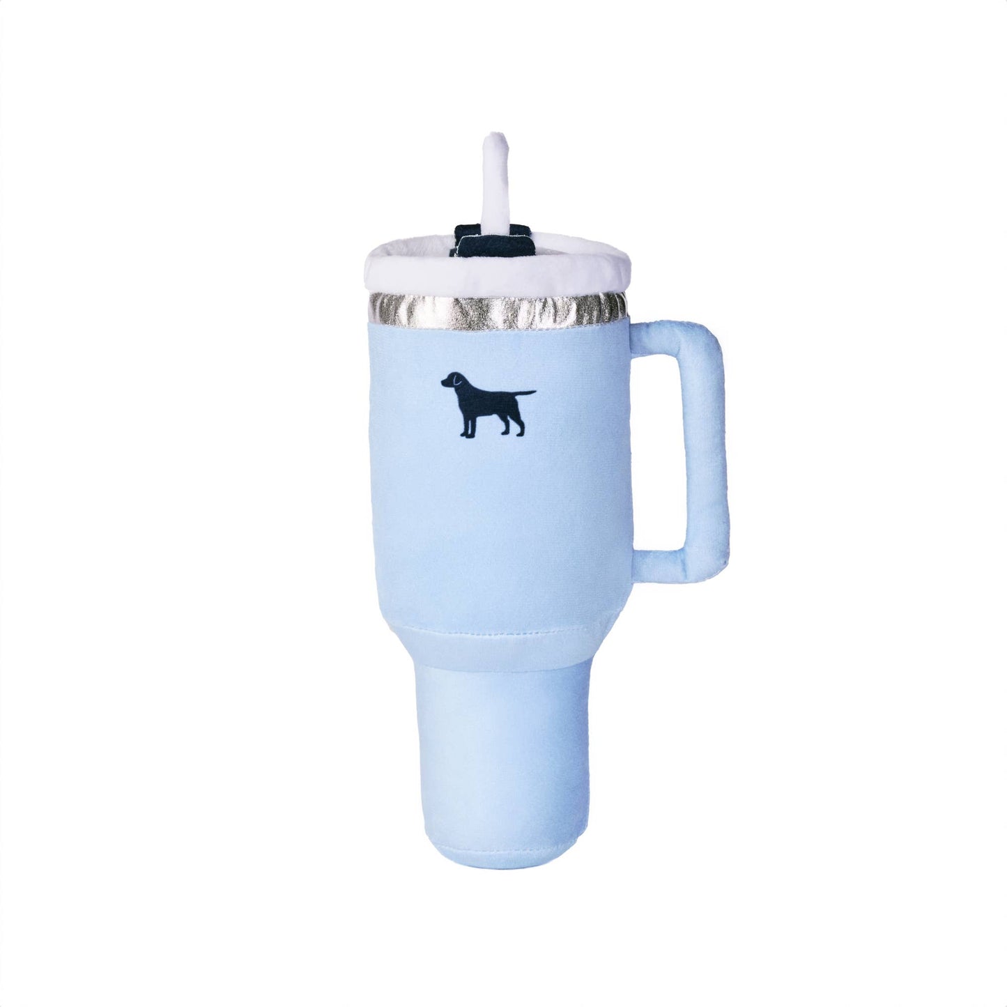 Pup Cup Tumbler Plush Squeaker Dog Toy: Chambray Blue