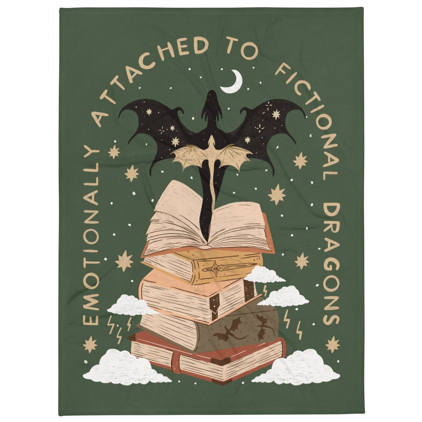Attached to Fictional Dragons Plush Blanket