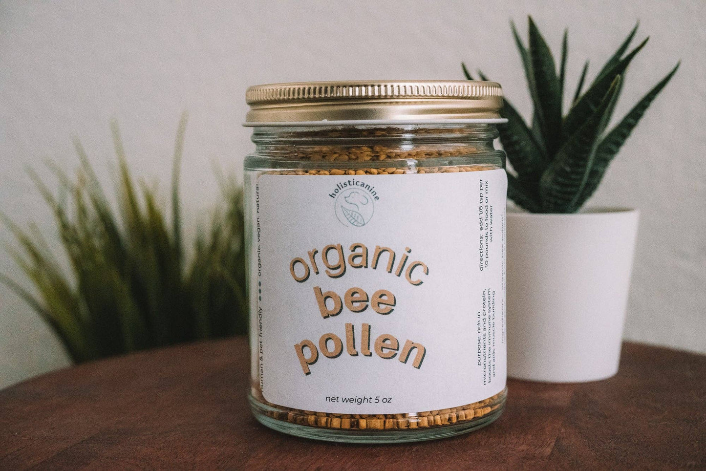Organic Bee Pollen | Allergy Protection Supplement: Glass jar