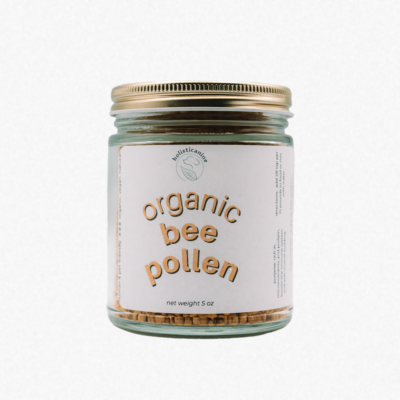 Organic Bee Pollen | Allergy Protection Supplement: Glass jar