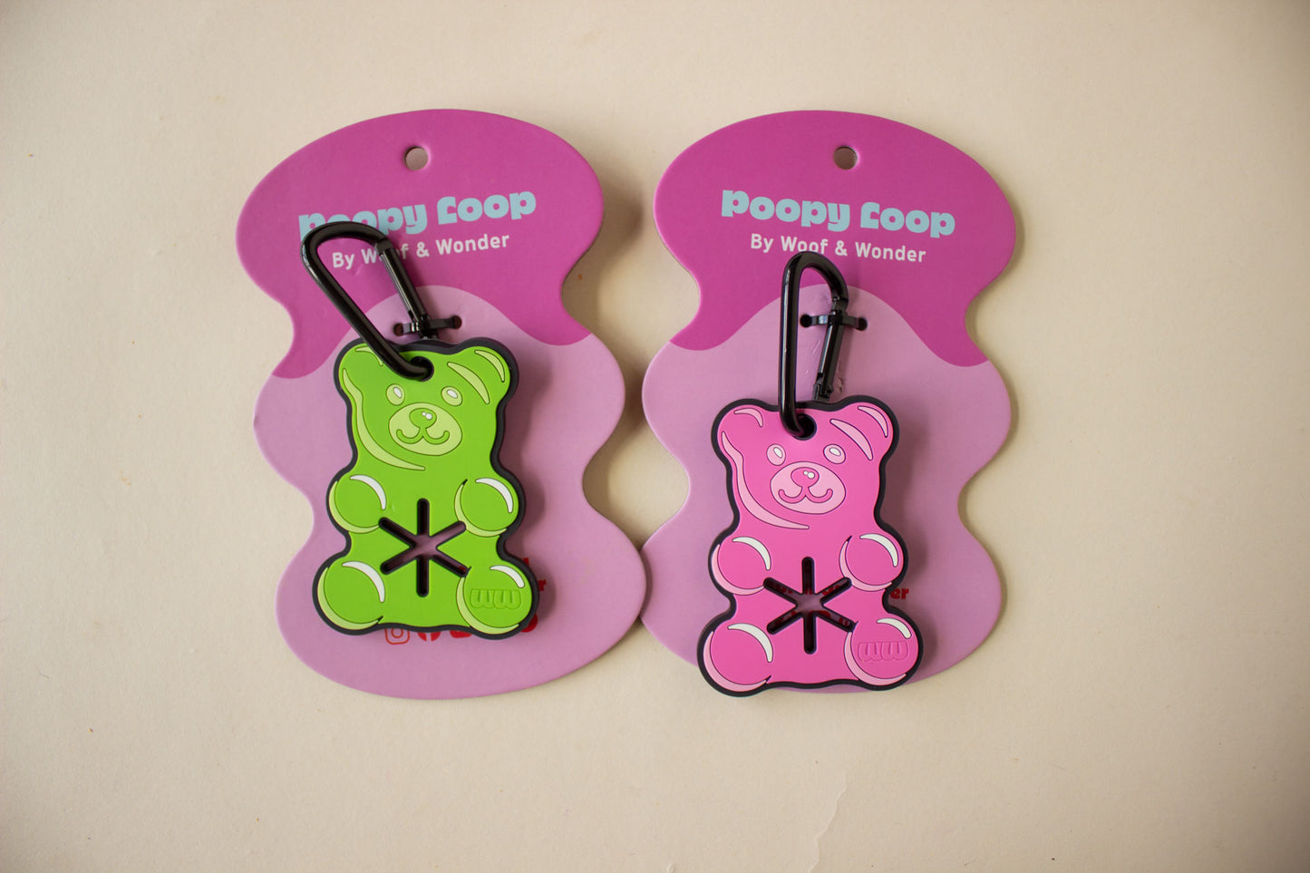 Green Gummy Bear Poopy Loop Used Dog Waste Bag Holder | Woof & Wonder