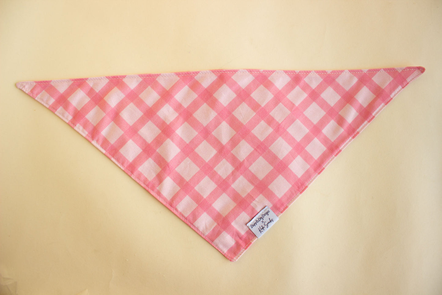 Pink Plaid Love Bandana | Tie On Style