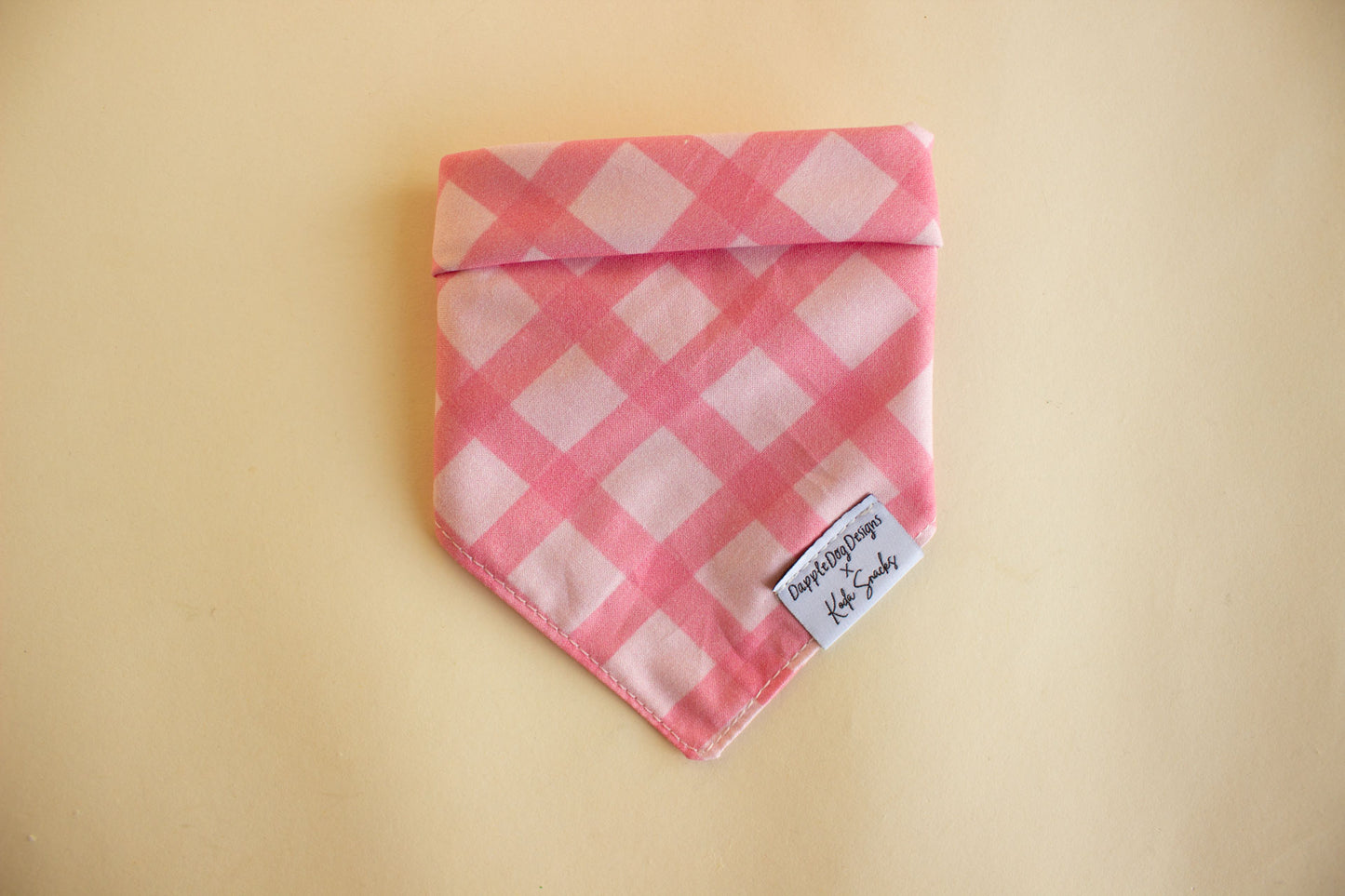 Pink Plaid Love Bandana | Tie On Style