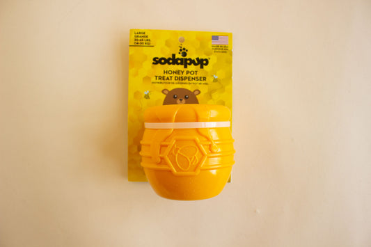 Honey Pot Treat Dispenser: Yellow / Large | SodaPup