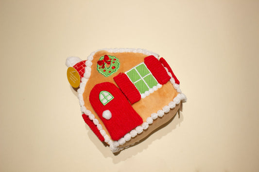 Gingerbread House Interactive Snuffle Dog Toy