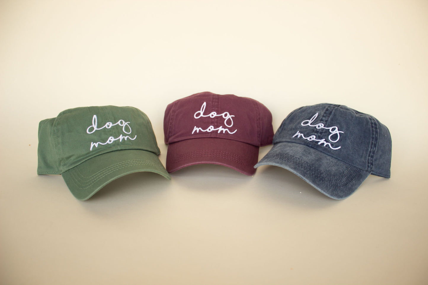 Dog Mom Lettering Embroidery Baseball Cap / SAGE
