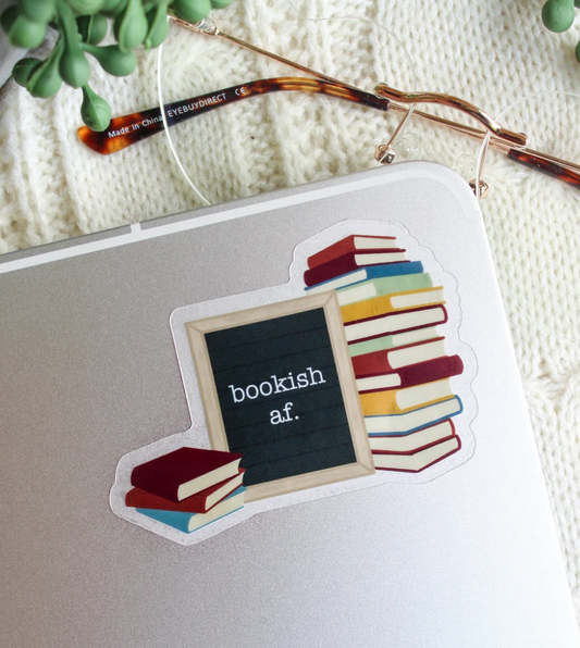 Bookish AF Bookstack Clear Vinyl Sticker