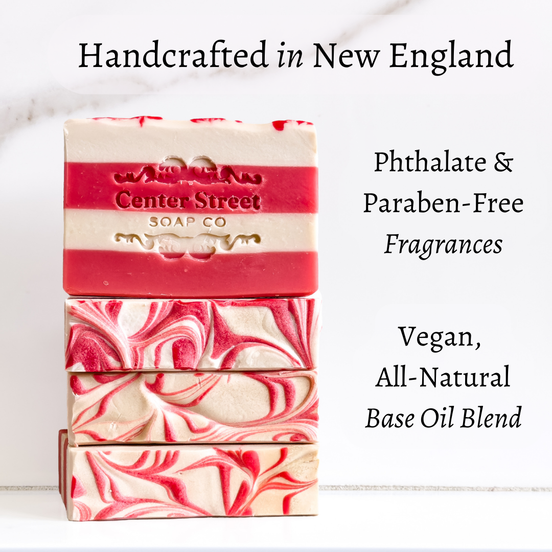 Candy Cane Handmade Bar Soap - 4oz