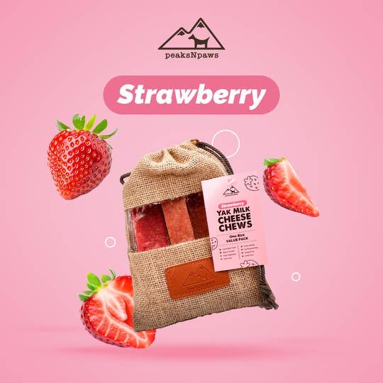 Strawberry Yak Milk Chews - Large