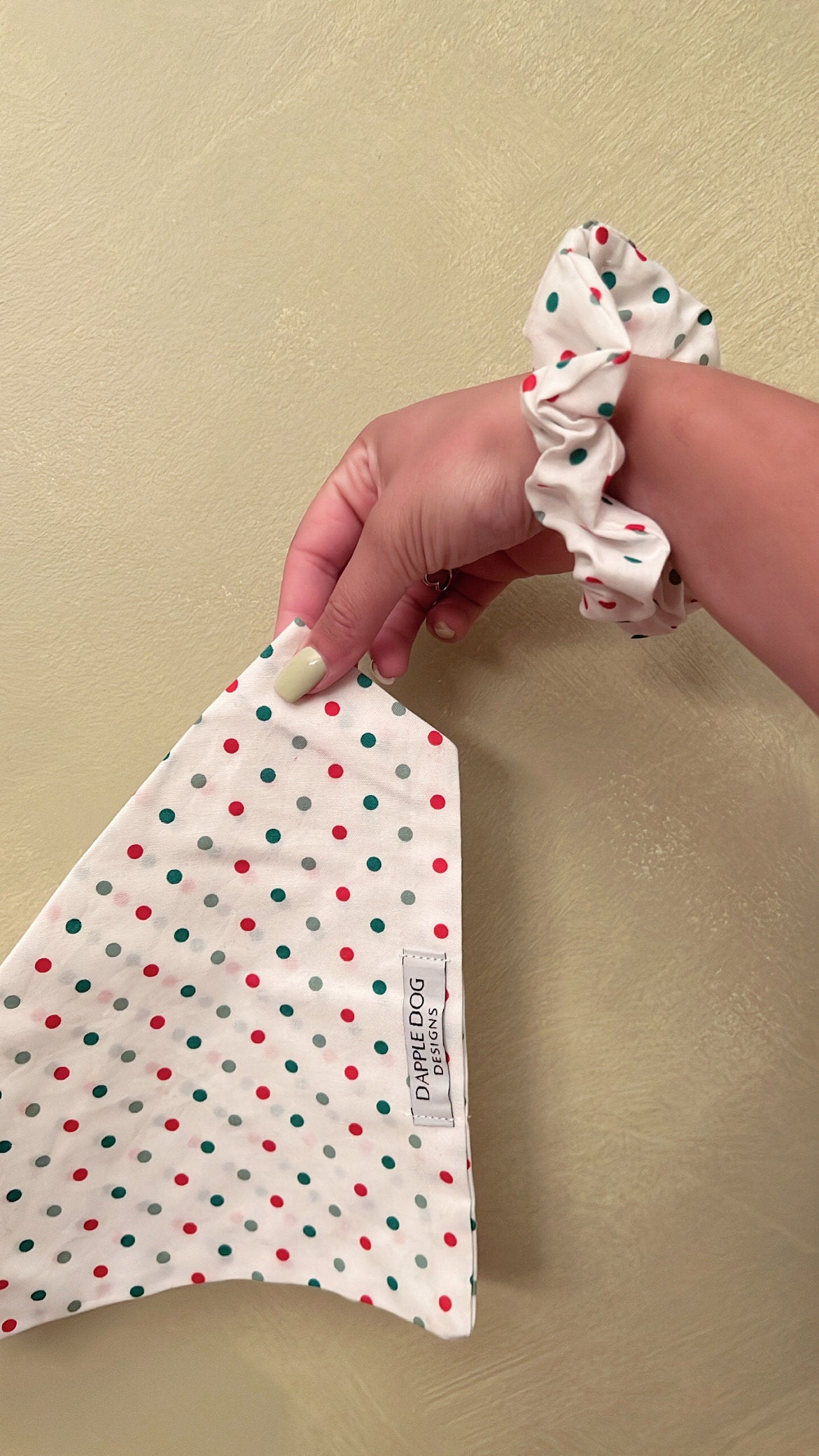 Christmas Dots Matching Scrunchie