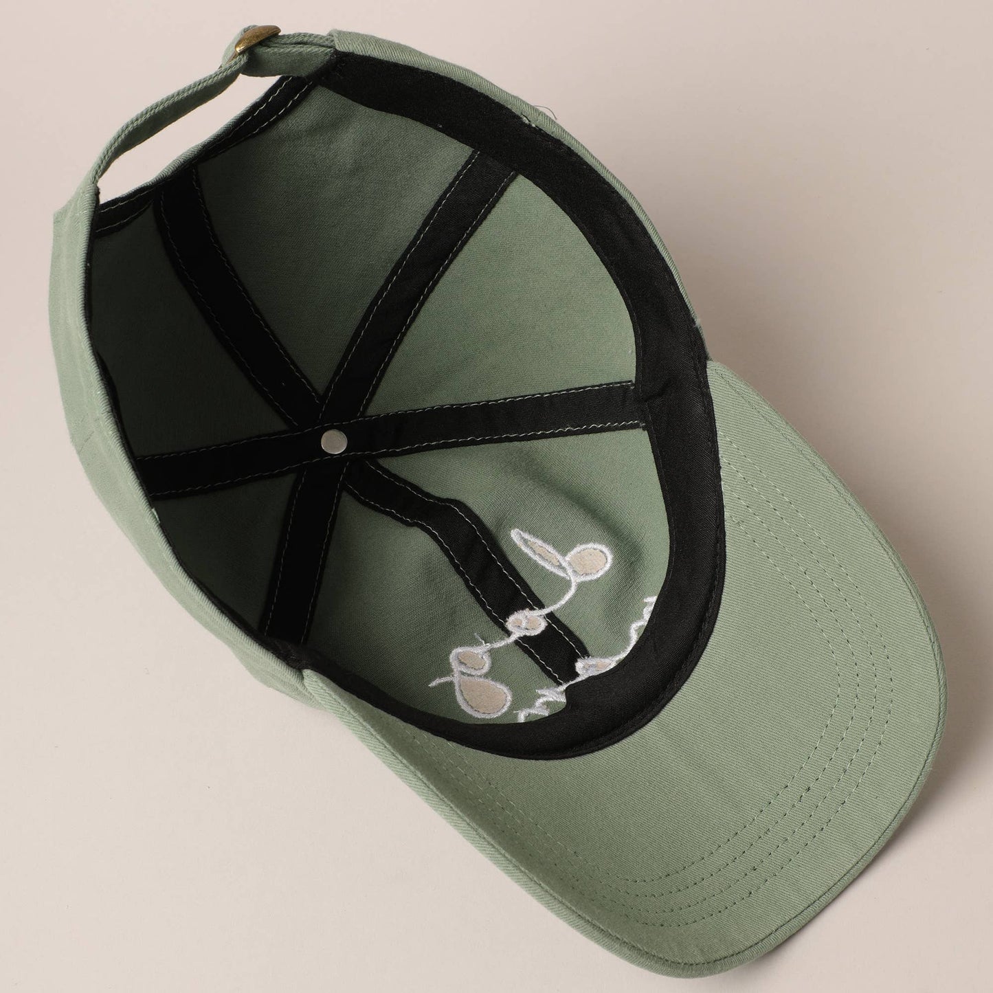 Dog Mom Lettering Embroidery Baseball Cap / SAGE