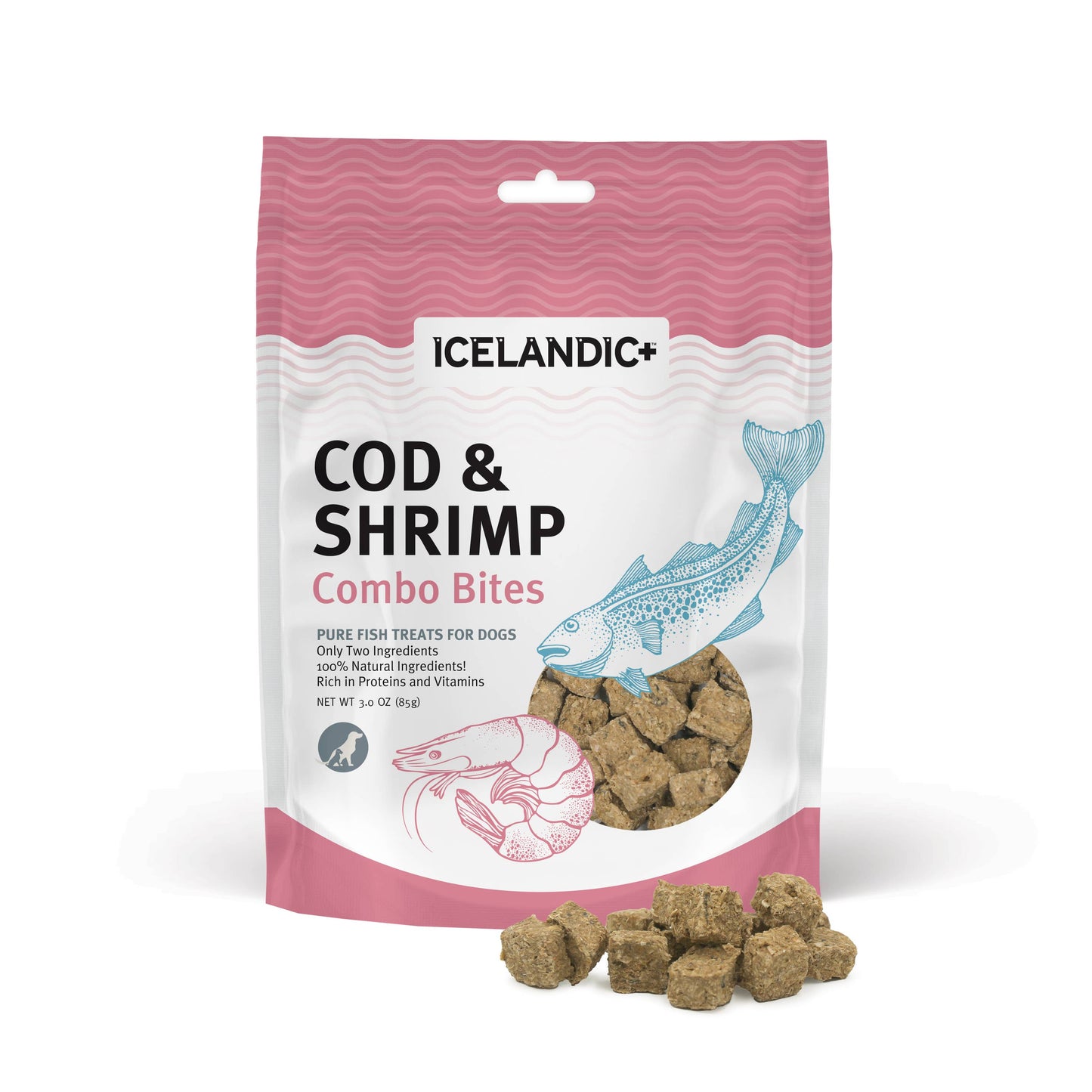 Cod & Shrimp Combo Bites Fish Dog Treat 3.0-oz | Icelandic+