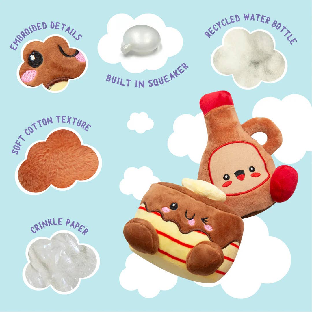 Pancake and Syrup Plush Dog Toy 2pk | SnugArooz