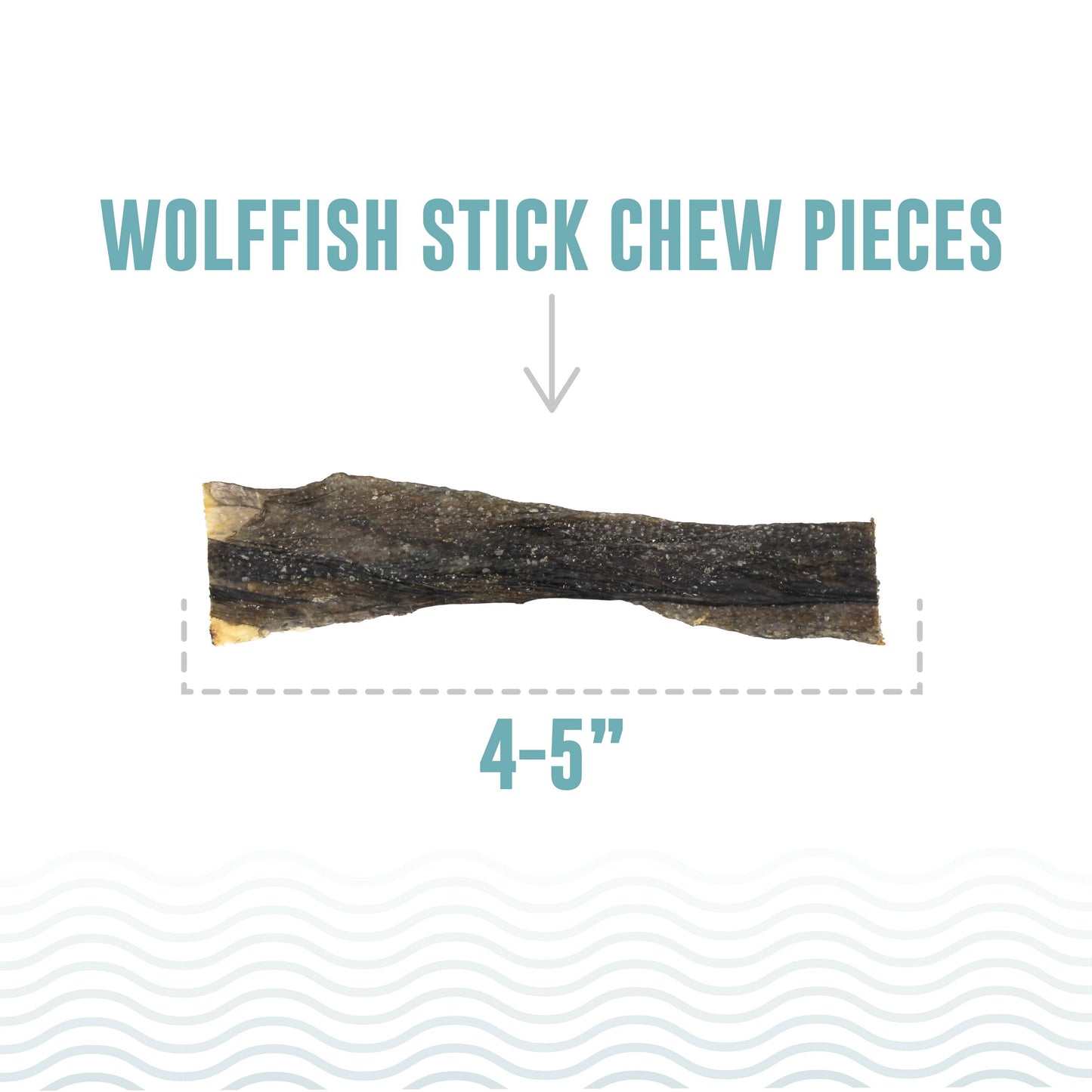 Wolffish Stick & Pieces Fish Skin Chew Dog Treat: 3.0-oz Bag | Icelandic+