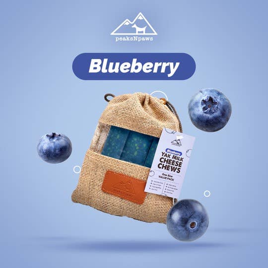 Blueberry Yak Milk Chews - Large | PeaksnPaws