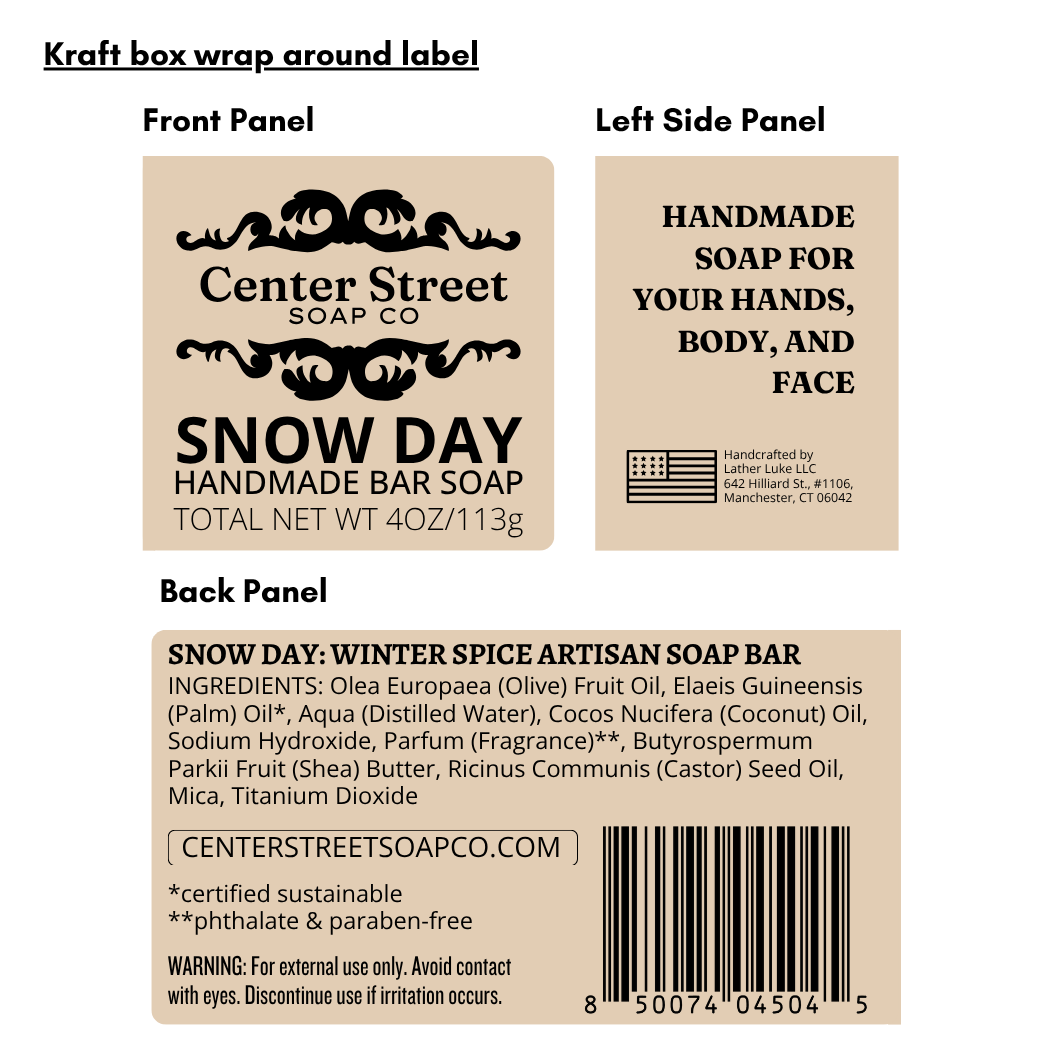 Snow Day Handmade Bar Soap - 4oz