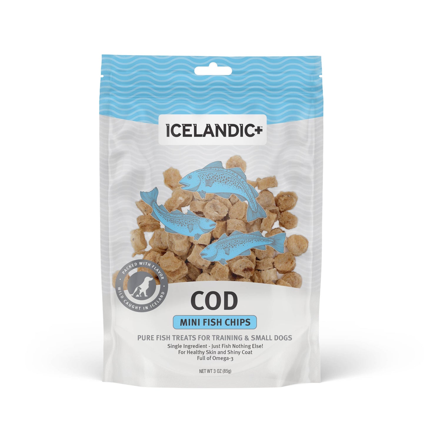 Mini Cod Fish Chip for Small Dogs 2.5-oz Bag | Icelandic+