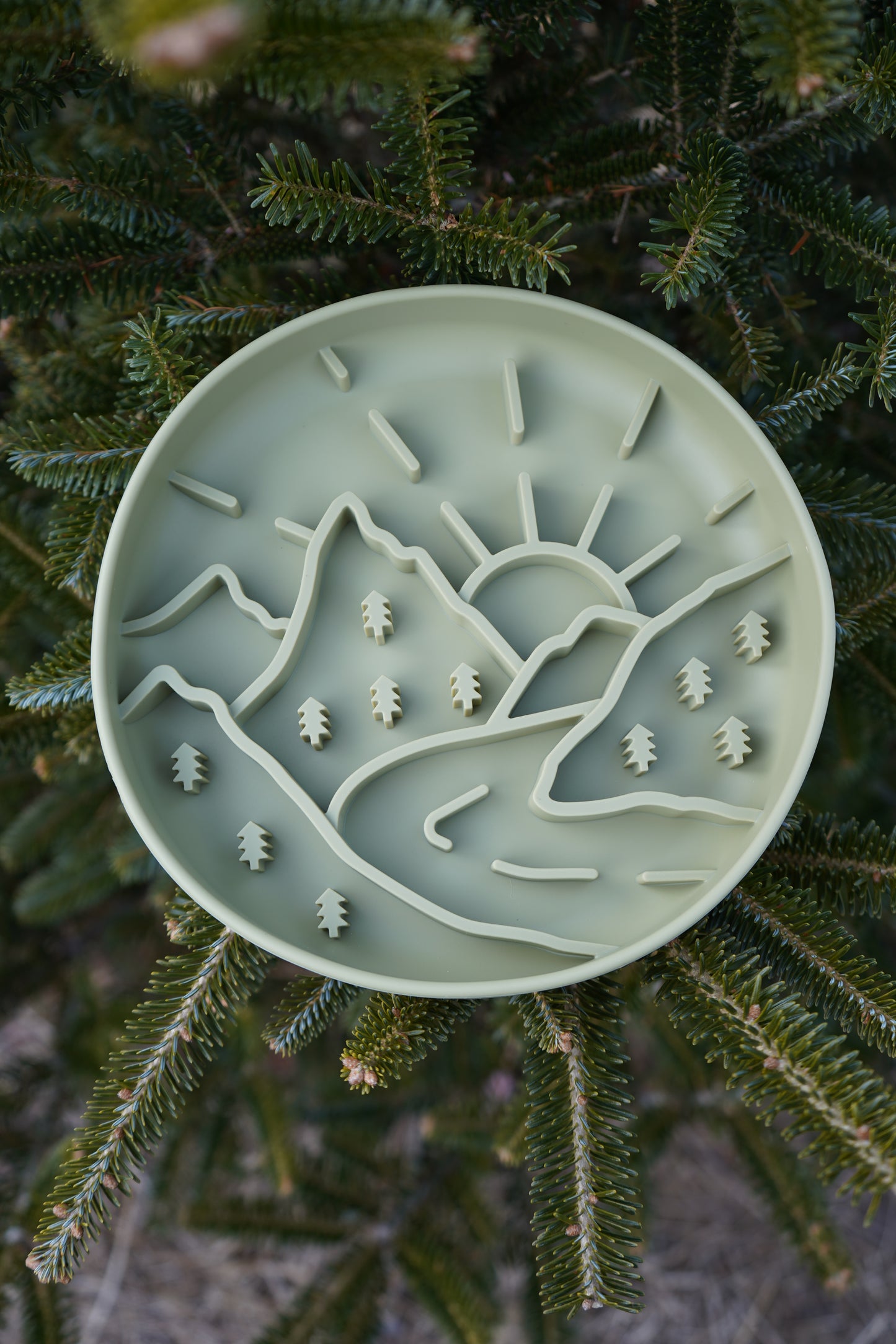 Mountainscape Slow Feeder Bowl - Fern Green