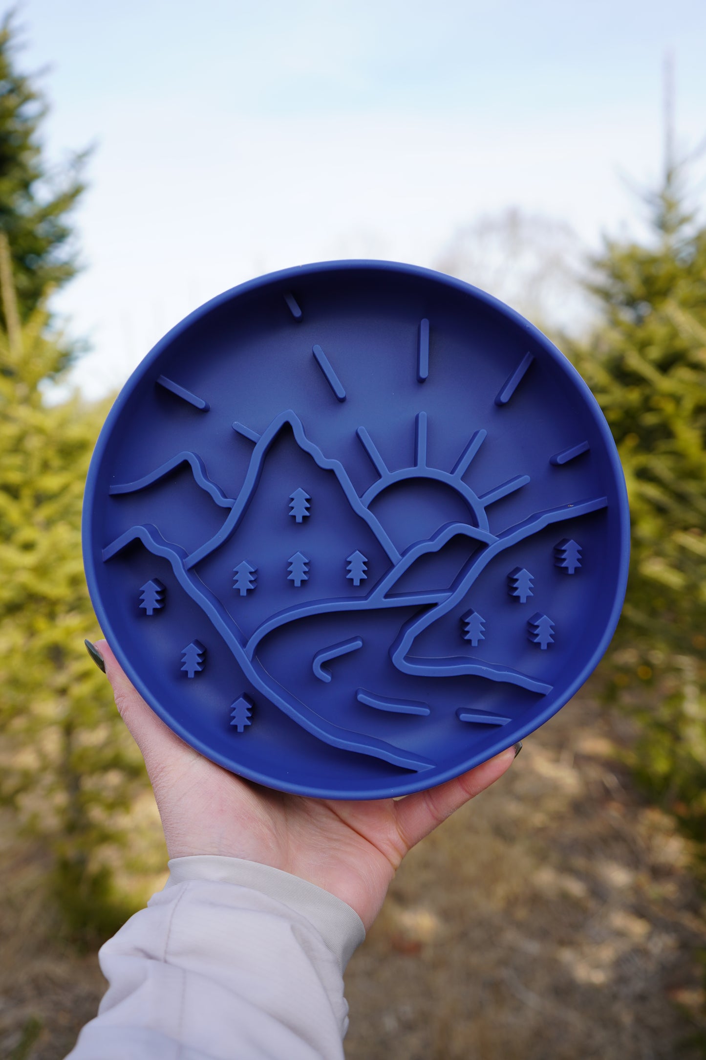 Mountainscape Slow Feeder Bowl - Midnight Blue