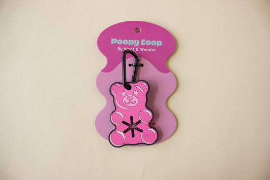 Pink Gummy Bear Poopy Loop Used Dog Waste Bag Holder | Woof & Wonder