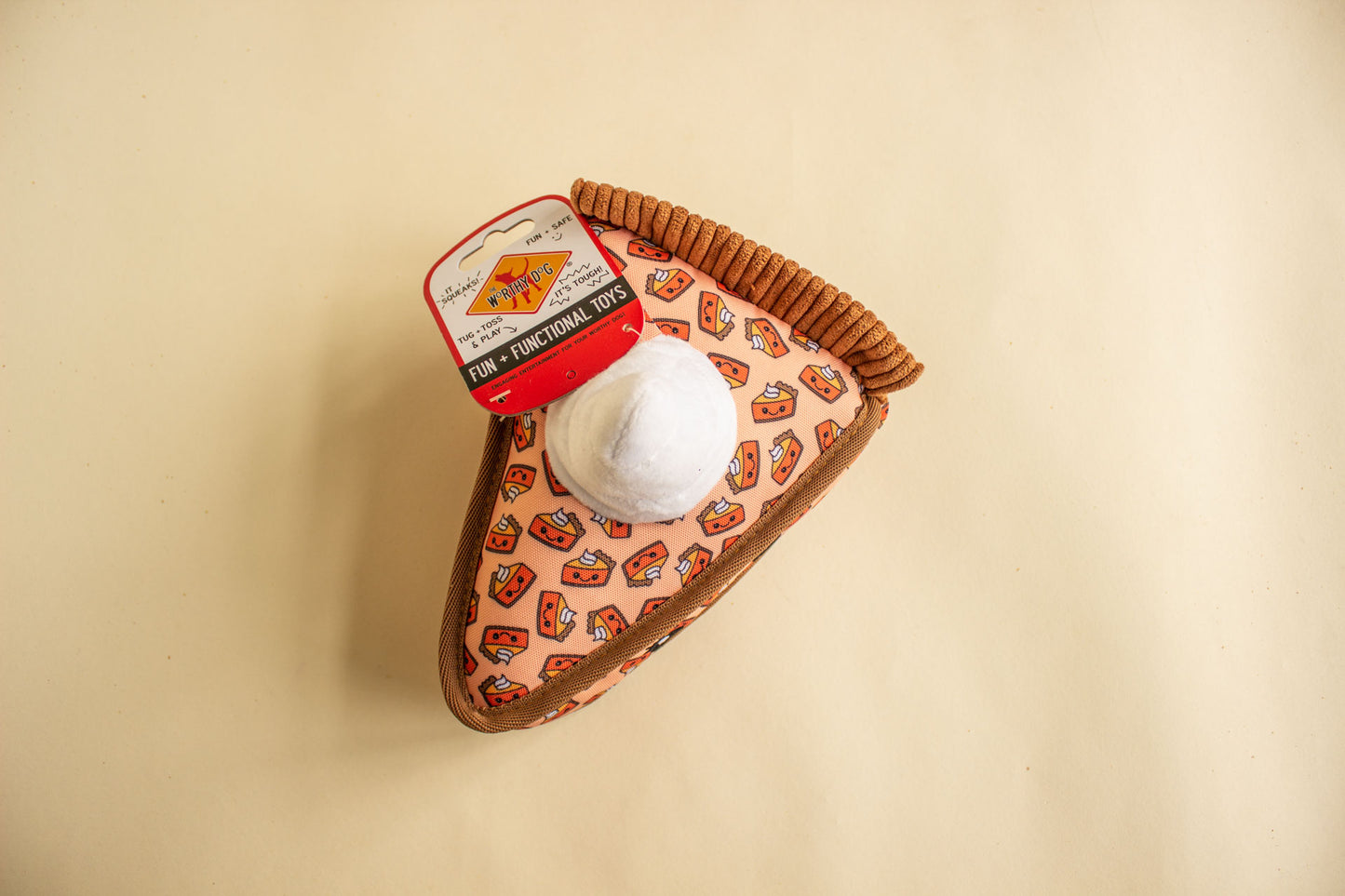 Pumpkin Pie Toy: Peach / Large | The Worthy Dog