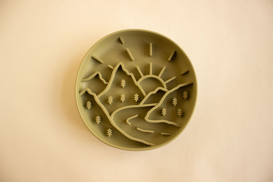 Mountainscape Slow Feeder Bowl - Fern Green