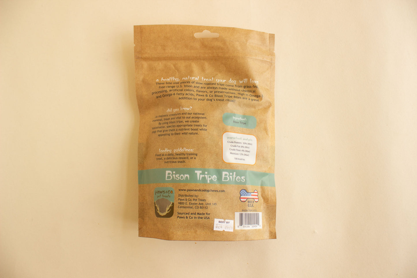 Bison Tripe Bites | Paws and Co.