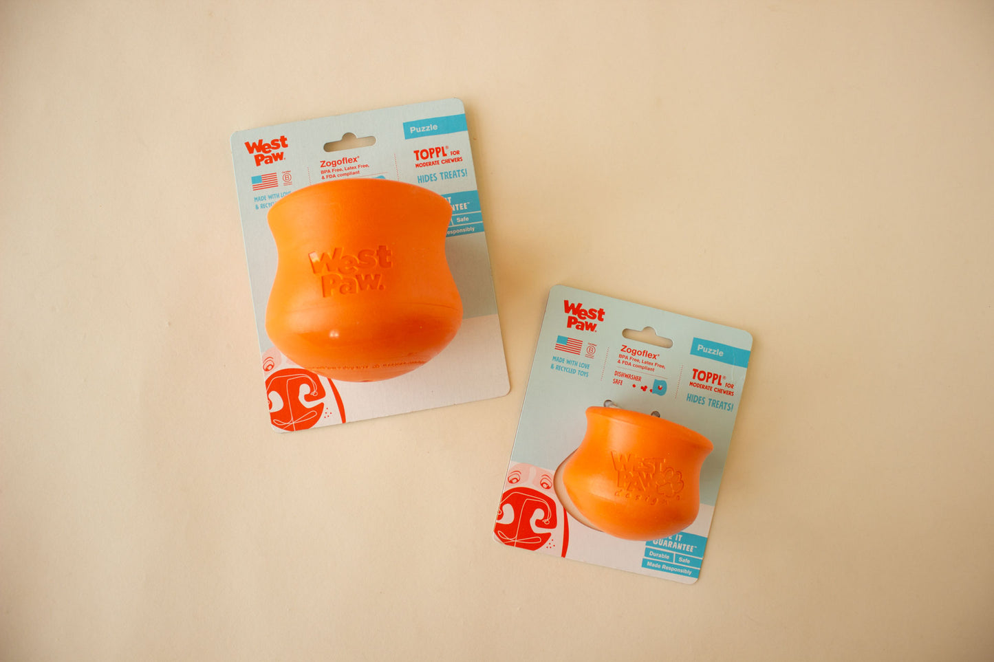 Toppl® Puzzle Treat-Dispensing Slow Feeder Dog Toy: S / Tangerine