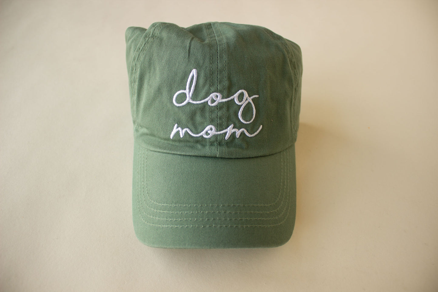 Dog Mom Lettering Embroidery Baseball Cap / SAGE