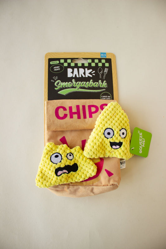 BARK A-Maize-ing Corn Chips Tortilla Chip Plush Food Dog Toy