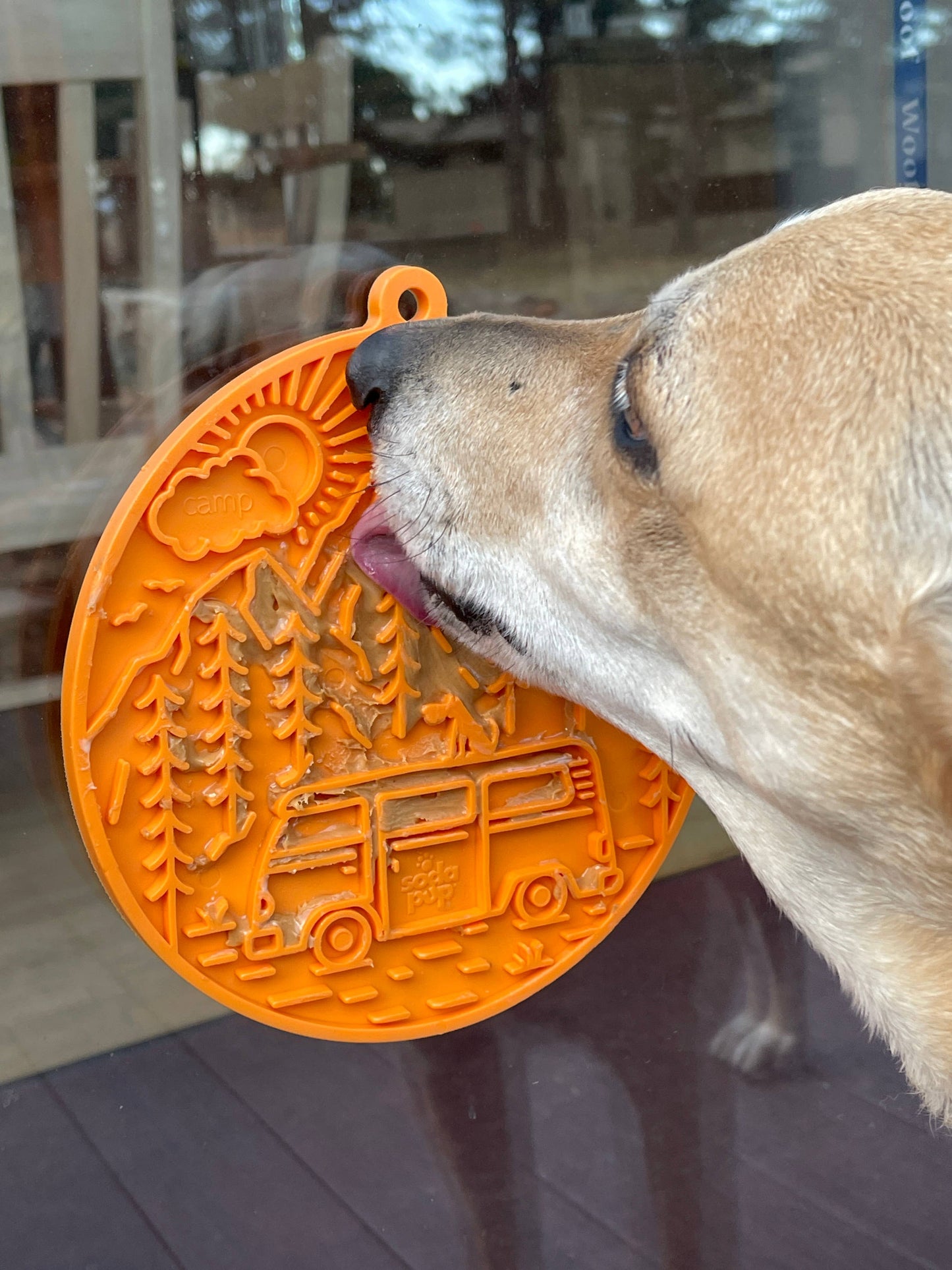 Camp eMat Enrichment Lick Mat With Suction Cups: Orange Camp E-Mat