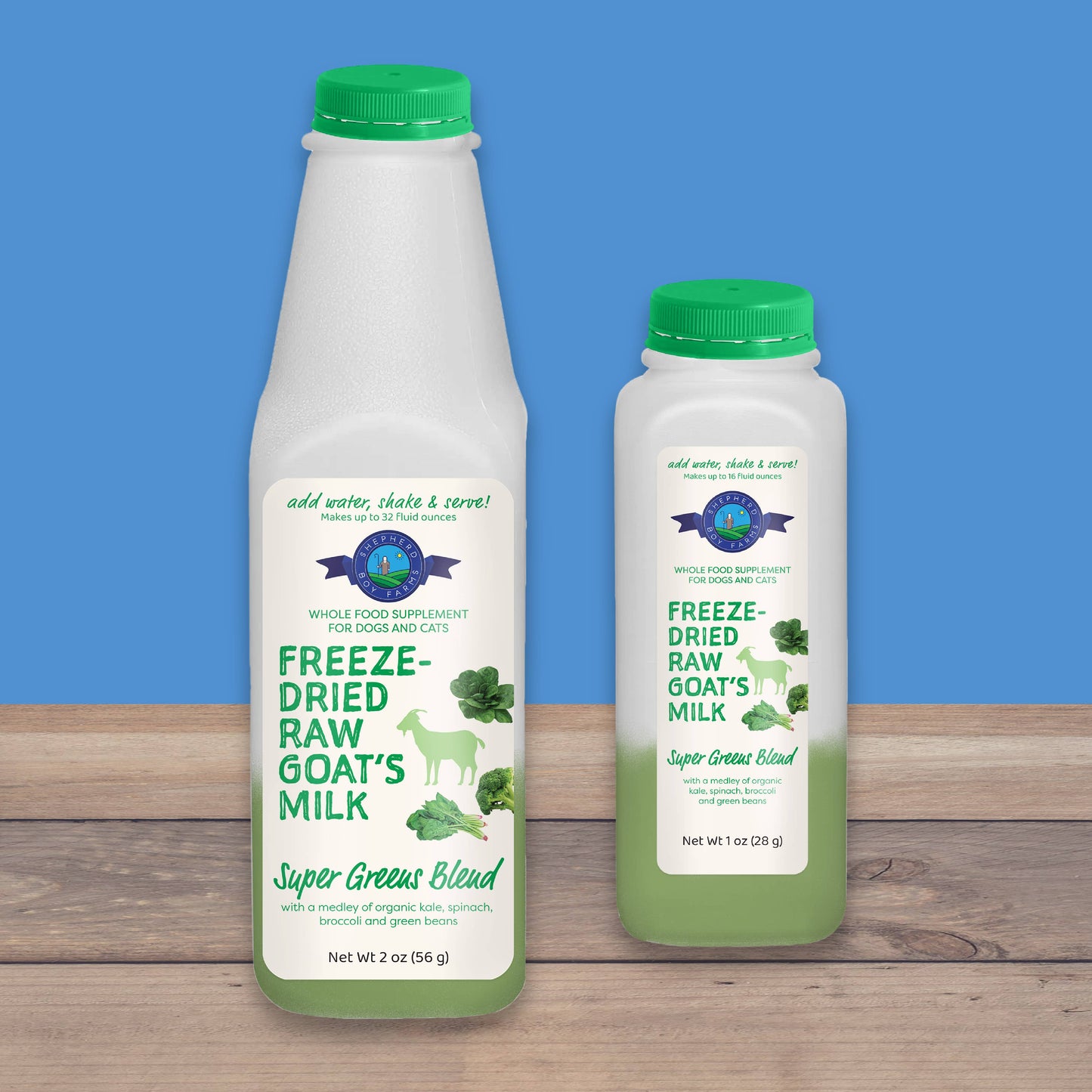Freeze-Dried Raw Goat Milk Topper- Super Greens Blend | Shepherd Boy Farms