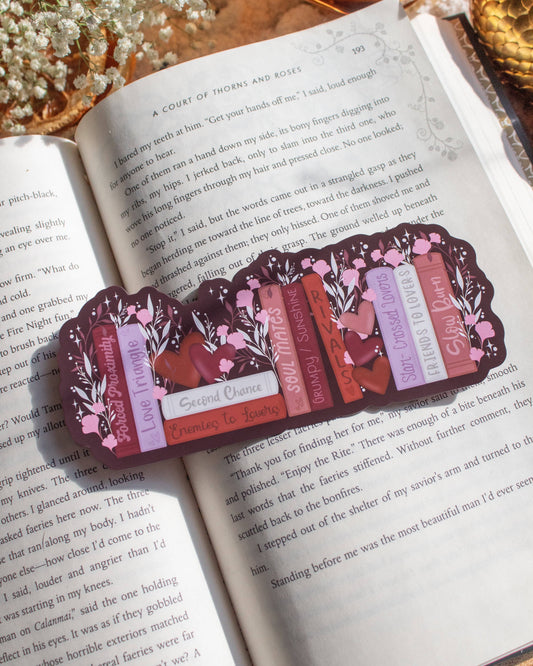 Romance Bookshelf Die Cut Bookmark | Soft Touch