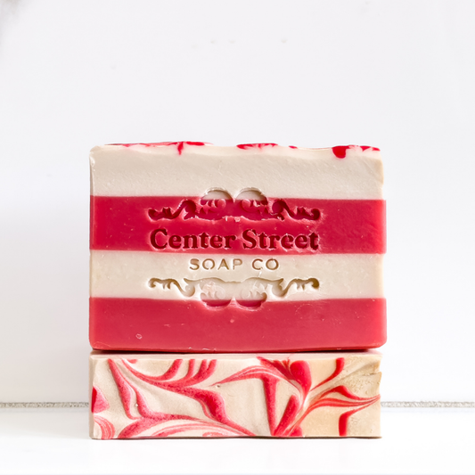 Candy Cane Handmade Bar Soap - 4oz