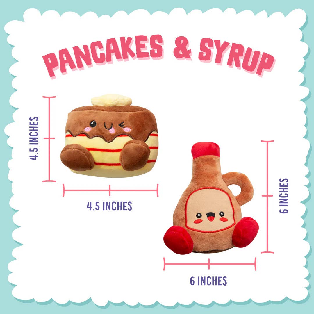 Pancake and Syrup Plush Dog Toy 2pk | SnugArooz