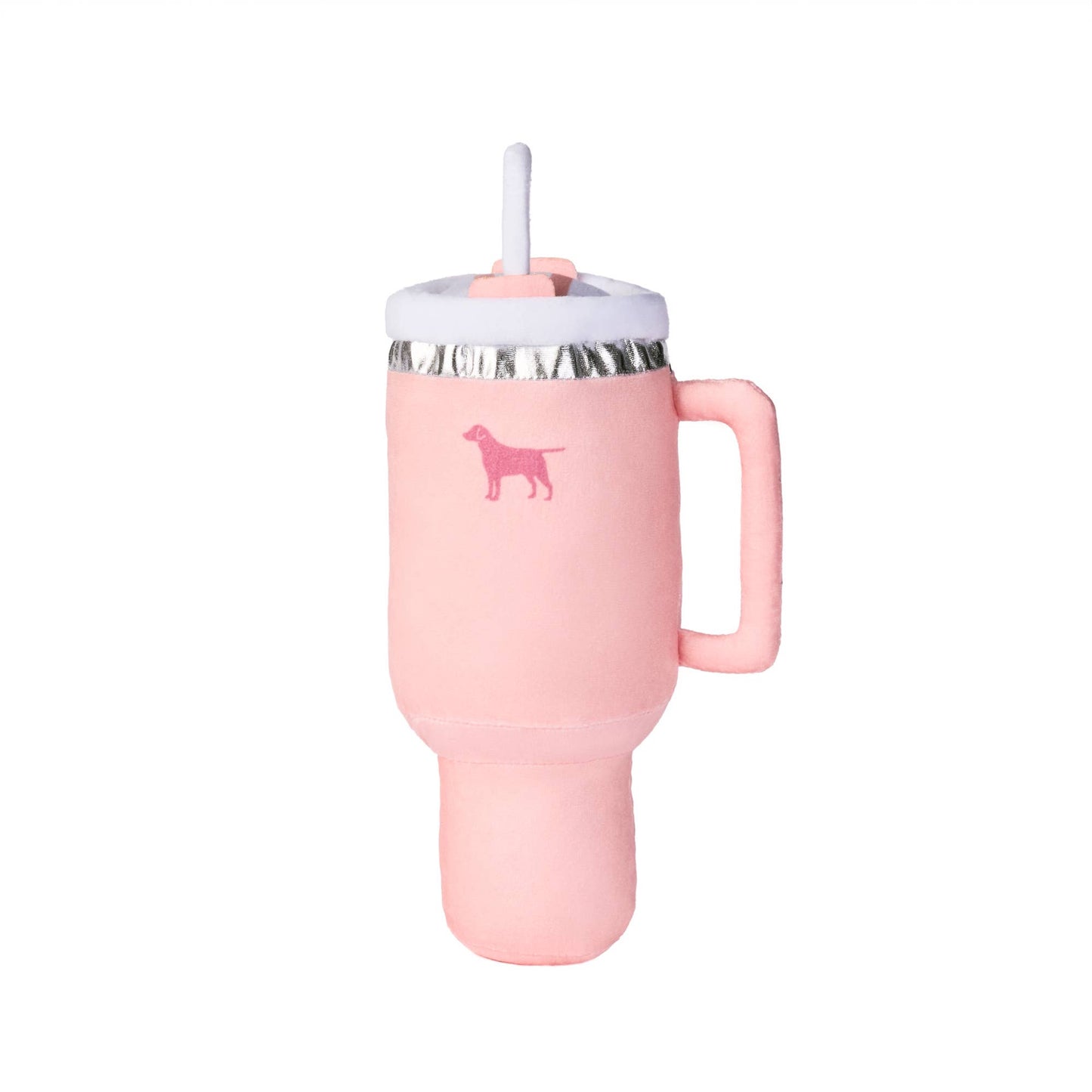 Pup Cup Tumbler Plush  Squeaker Dog Toy: Pink Peach Dust