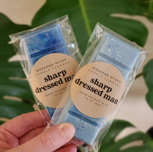 Sharp Dressed Man Wax Melt Bar | Weekend Wicks Candle Company